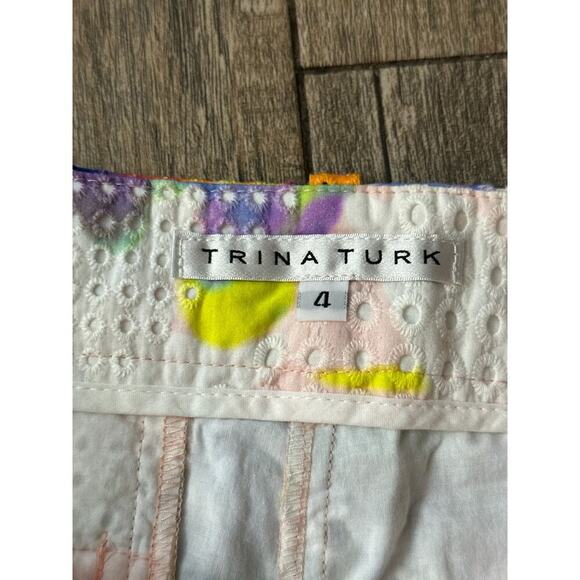 Trina Turk Summer Floral Eyelet Multi Shorts Size 4 - Picture 8 of 8